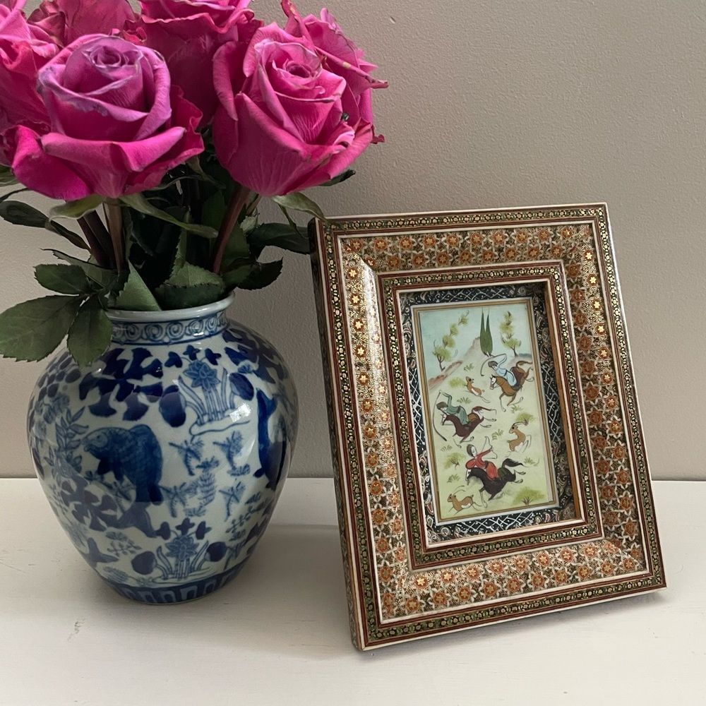 HOST PICK | Vintage | Persian Khatami Inlay Framed Art - Picture 3 of 12